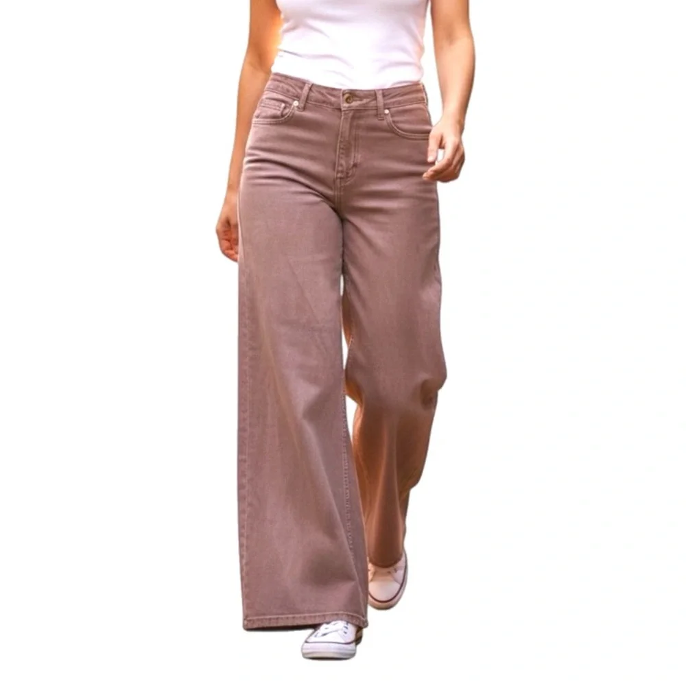 Charlie B - Mauve‎ Wide leg Barrel Pant Women's Jeans Jeggings